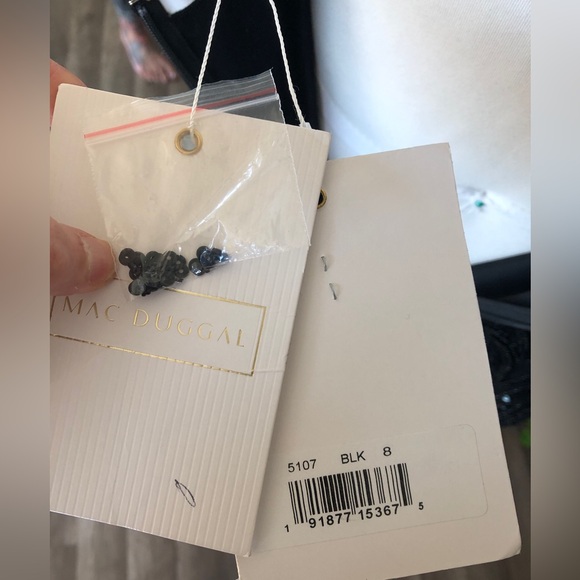 Mac Duggal Black Sequin V-Neck Floor Length Style number 5107 Size 8 - Picture 9 of 9